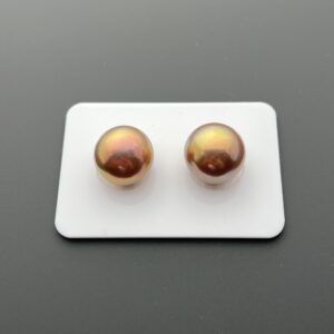13.20 mm Paired Edison Pearls Metallic Gold