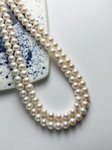 7-8 mm White Freshwater Pearl Strands