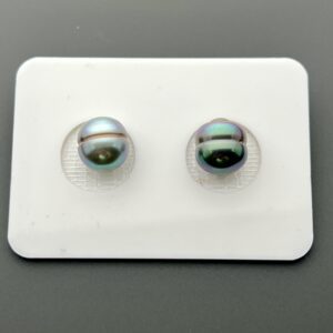 9.00 mm Paired Tahitian Circle Pearls Green Blue