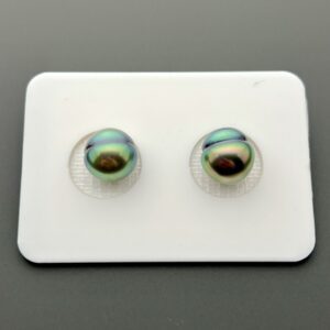 9.00 mm Paired Tahitian Circle Pearls Peacock