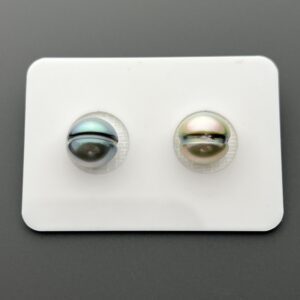 9.70 mm Paired Tahitian Circle Pearls Mixed Color