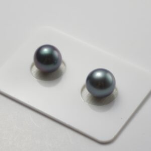 10.1 mm Paired Blue Round Tahitian Pearls