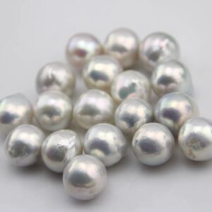 13-17 mm round white baroque