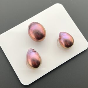 13 mm+11.50 mm*2 Trio Set Edison Baroque Pearls (Copper purple)