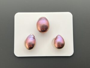 13 mm+11.50 mm*2 Trio Set Edison Baroque Pearls (Copper purple)