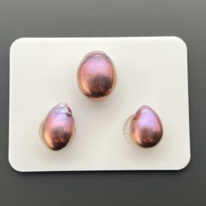 13 mm+11.50 mm*2 Trio Set Edison Baroque Pearls (Copper purple)