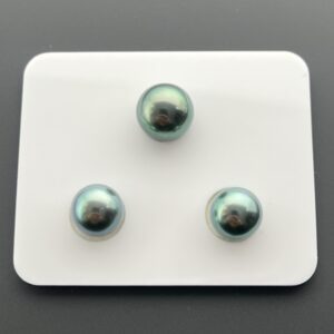 10.80 mm + 9.7 mm *2 Trio Set Tahitian Pearls (Green Blue)