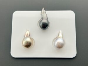 9.5-10 mm Trio Set Tahitian Baroque Pearls (Mixed Color)